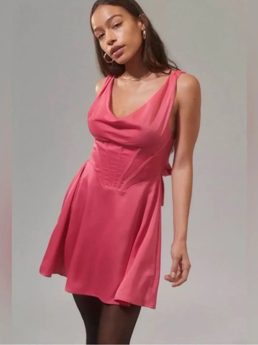 UO Helena Satin Corset Chic Glam Party Sexy Glam Classy Mini Dress Sz M